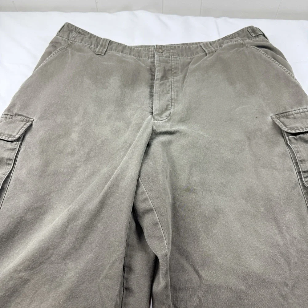 J. Crew Flannel Lined Cargo Pants Mens 40x32 Button Fly Brown Utility‎ Fade Y2k